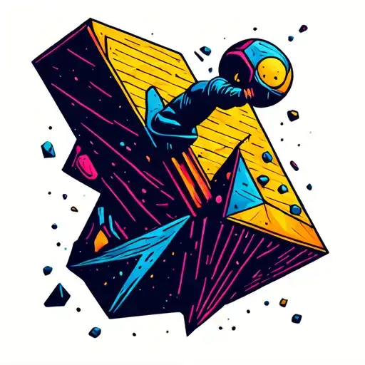 Colorful Bouldering Gym Forearm Tattoo Design