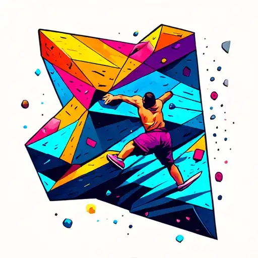 Colorful Bouldering Gym Forearm Tattoo Design