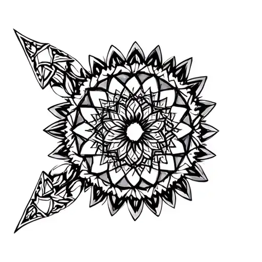 Mandala Geometric Inner Bicep Tattoo Universe Psychedelic