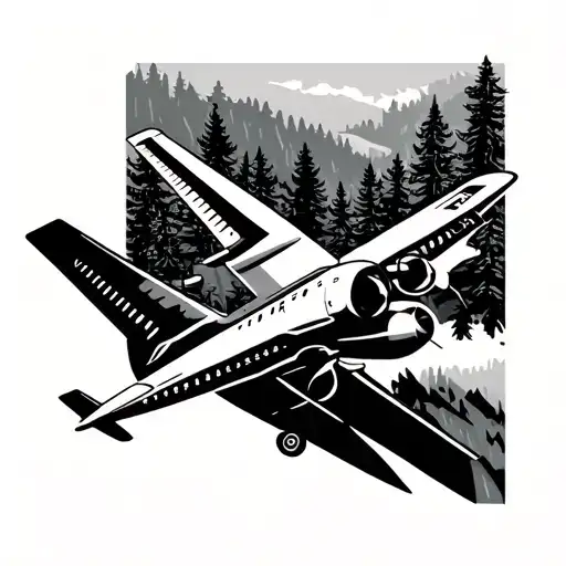Airplane Flying Through A Forest