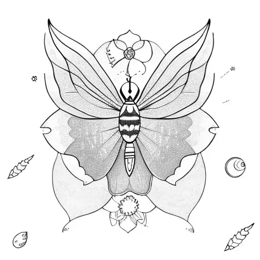 Lunar Moth On Flowers