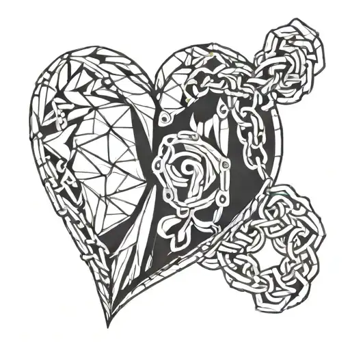 Chain Wrapped Heart Shape