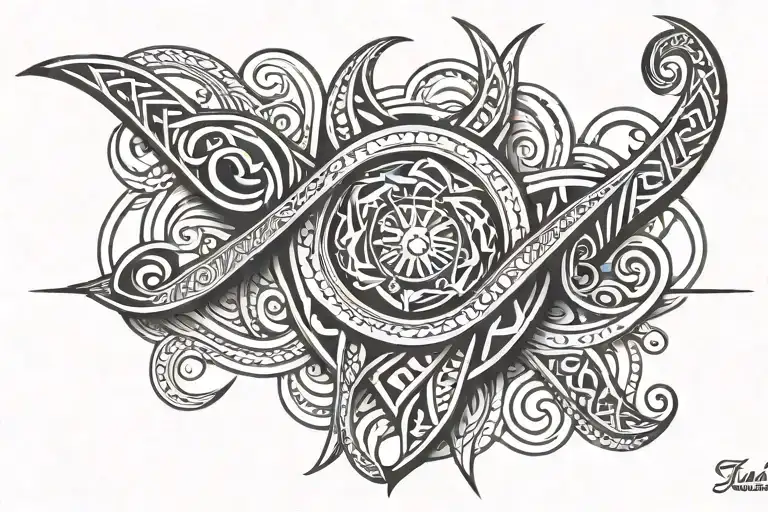 Tribal Cancer Ribbon In Tribal Arm Band