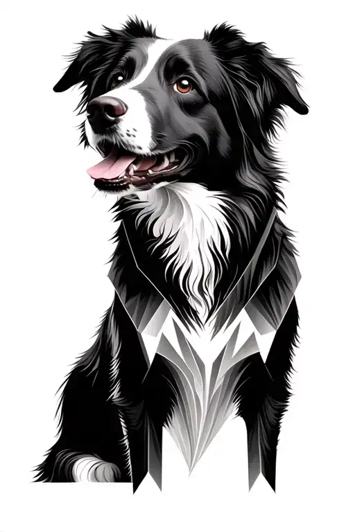 Border Collie Portrait Style