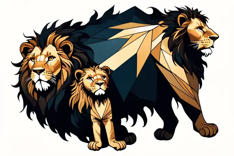 Lion And His Two Kids Forearm Band