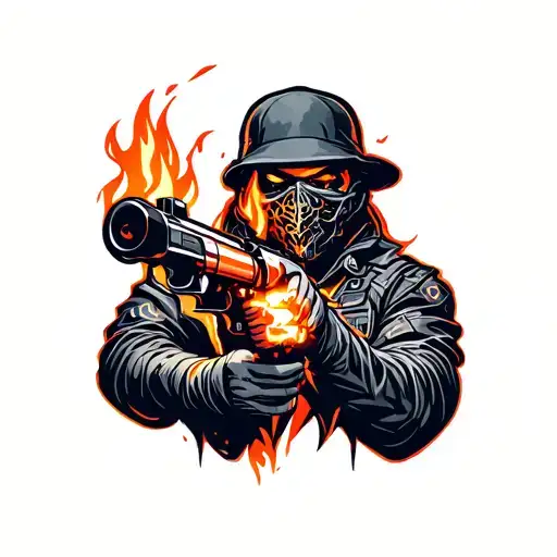 Fire Bandit With A Laser Gun
