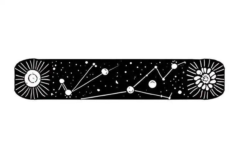 Arm Band Tattoo Aquarius Constellation And Flower