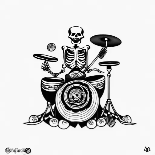 Skeleton Playing Drums