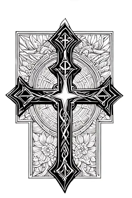 Intricate Detailed Catholic Cross