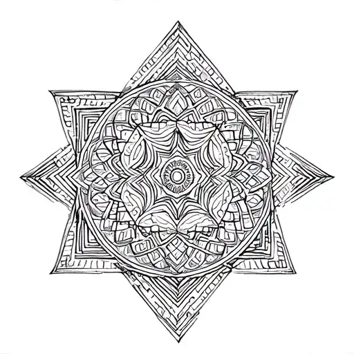 Coverup Geometric Mandela Design With Elements