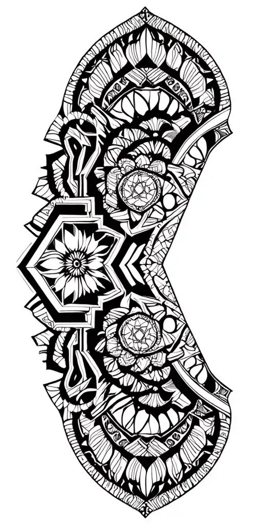 Cover Up Geometric Mandala Incorporating Elements On A Deeper Level