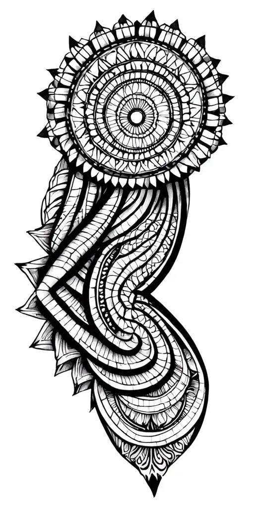 Cover Up Geometric Mandala Incorporating Elements On A Deeper Level