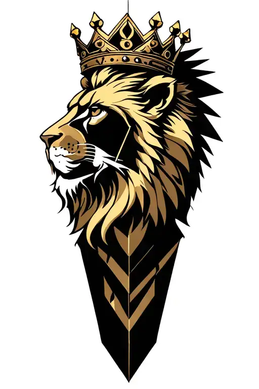 Spartan And A Lion Wearing A Crown