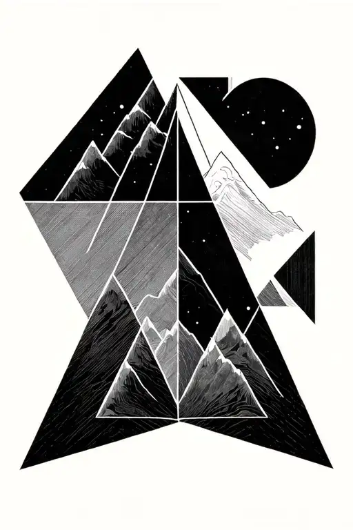 Abstract Triangles Representing Mountains And Add