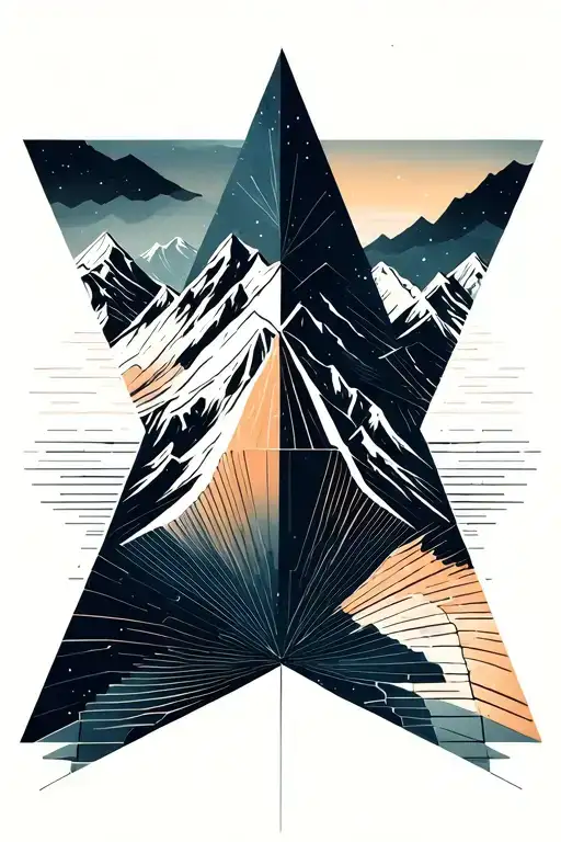 Abstract Triangles Representing Mountains And Add