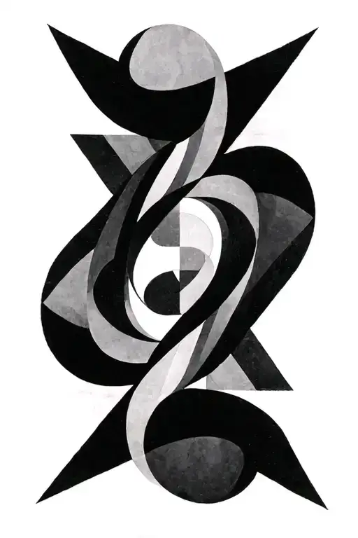 Abstract Triangles And Shapes Curves