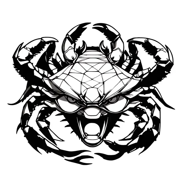 Oni Mask Crab Tearing Off Its Own