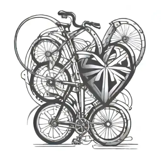 A Stylized Bicycle Intertwined With A Heart Symbolizing Love For Cycling And Passion For Life