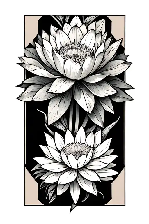 Around Forearm Tattoo With Lotus Flower And Daisy Flowers For Men