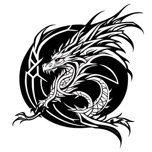 Right Arm Sleeve Celtic Dragon Wrapped