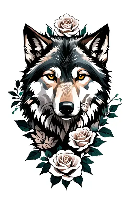 Wolf And Roses