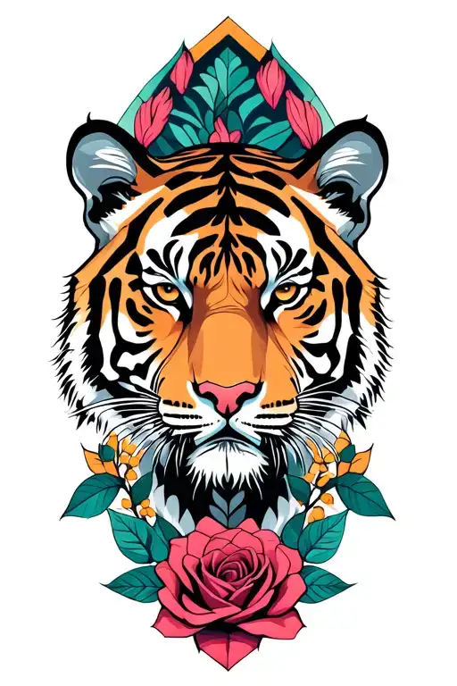 Tiger And Roses Growing