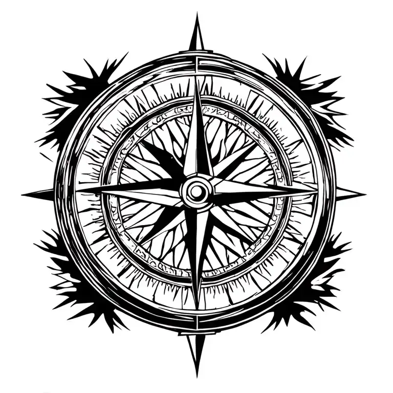 Vegvesir Compass With Life Tree