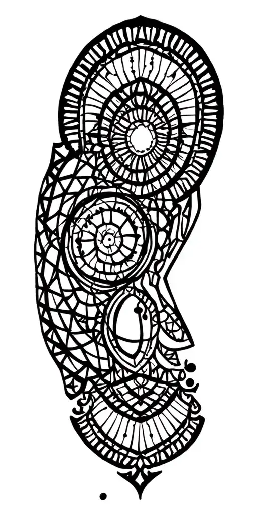 Sacred Geometry Mandala Design Incorporating Elements