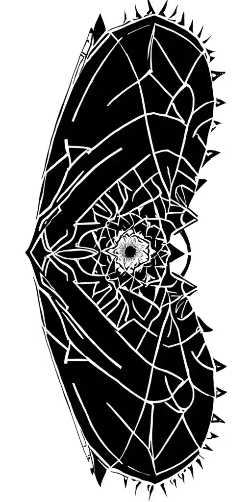 Dark Sacred Geometry Mandala Design Incorporating Elements