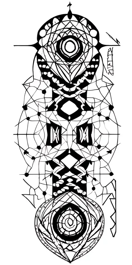 Dark Sacred Geometry Mandala Design Incorporating Elements