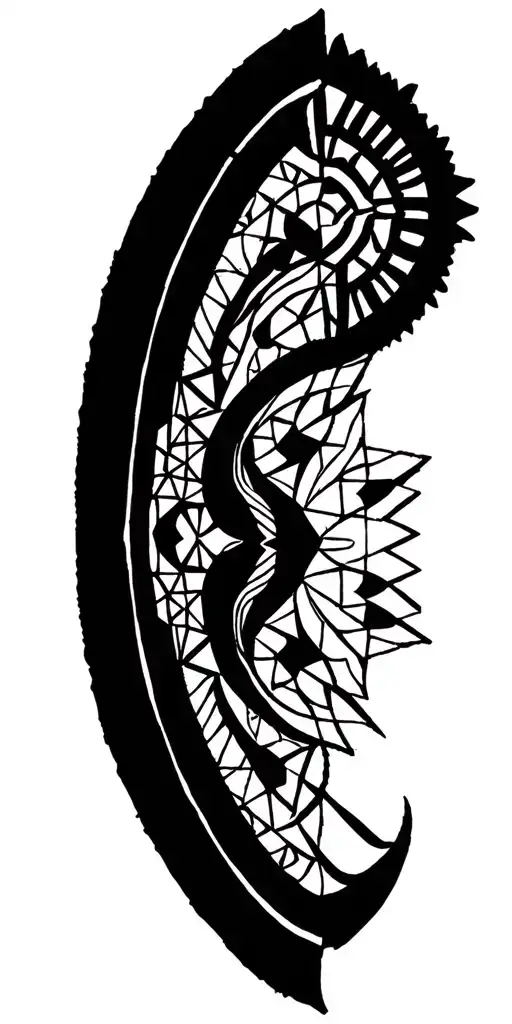 Dark Sacred Geometry Mandala Design Incorporating Elements