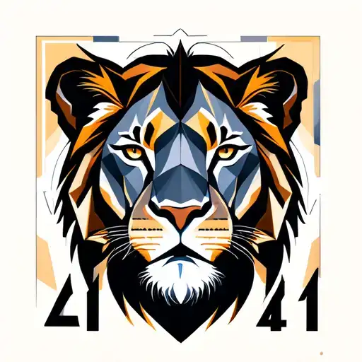 Number 41 With Lioness Face