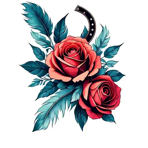 Horseshoe Roses Feather