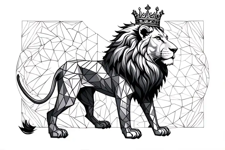 Entire Lion Wearing A Crown