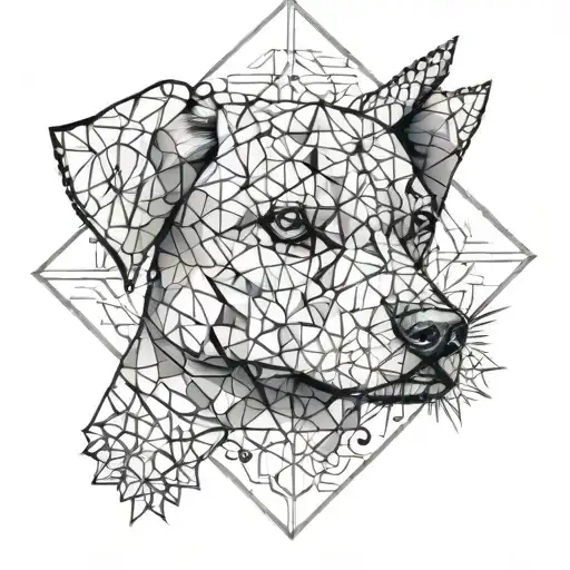 Dog With Eye Opener Incorporated Into The Design