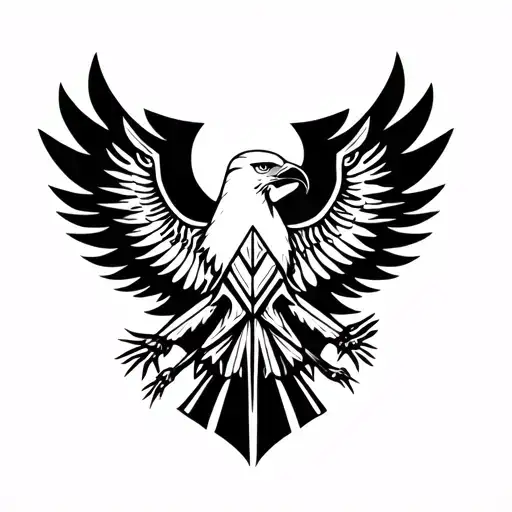 Small Tattoo With White Eagle But Modern And Only With A Few Lines