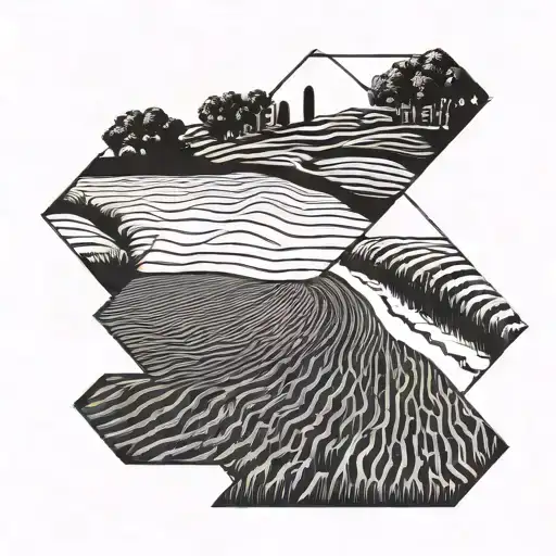 Field With Clay Dirt Road