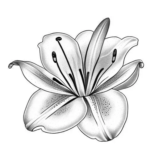 Small Lily Flower With Butterfly