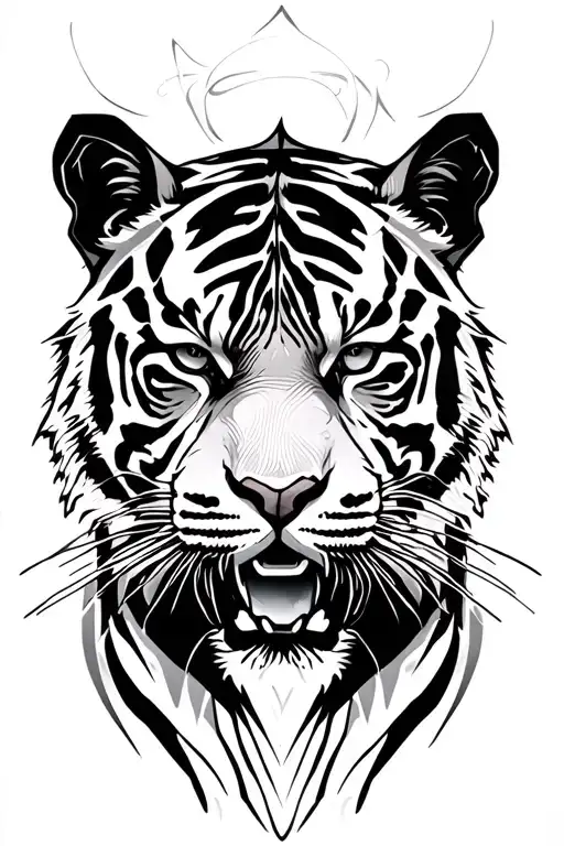 Tiger With Lines