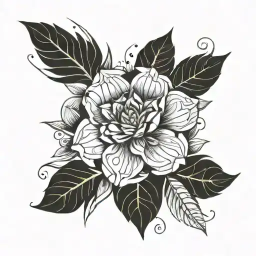 Flowers And Leaves For The Neck