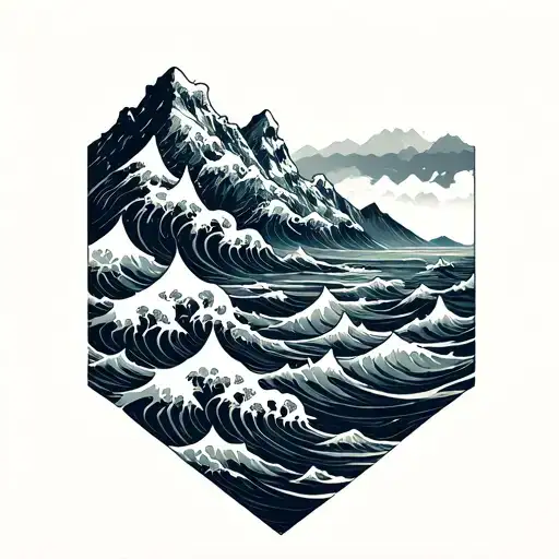 Mountain And Sea Waves