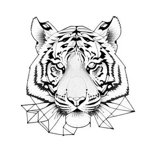 Tiger Holding A Spear