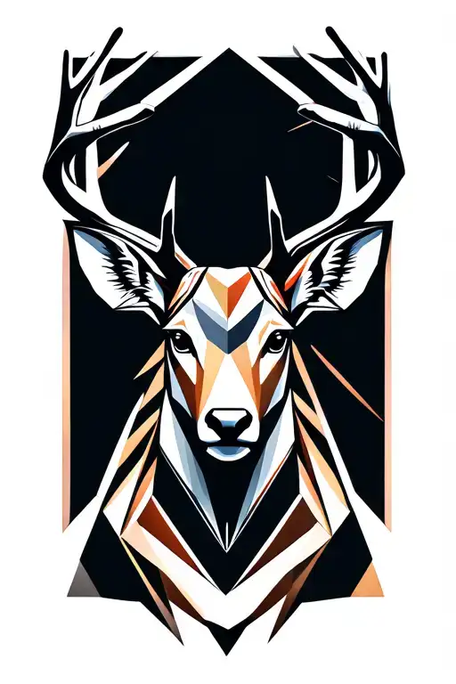 Deer Head Geometric Abstract Representation