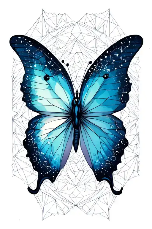 Fading Butterfly With Lyra Constellation
