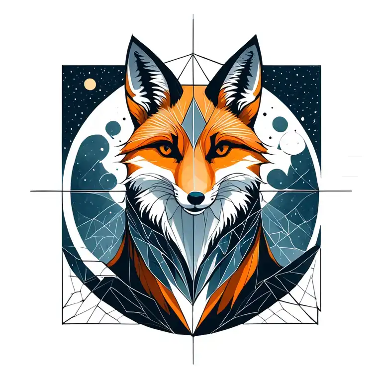 The Geometry Of The Fox Stretches Behind The Moon