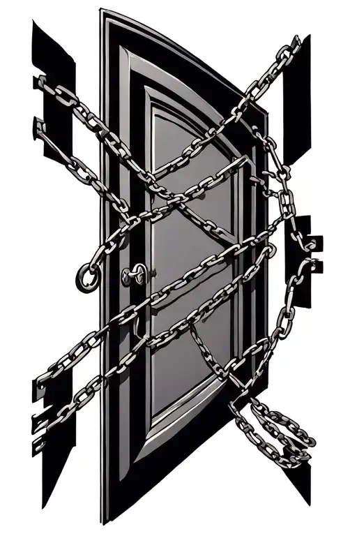 Door With Chains Wrapped