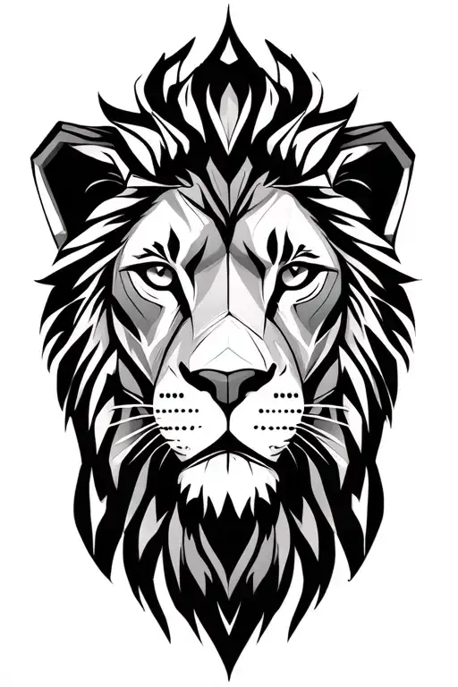 Lion Face Using Heptagonal 7 Number