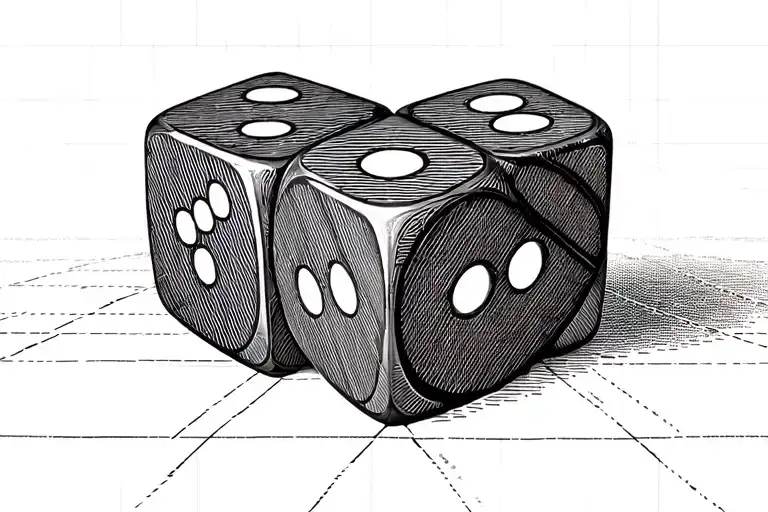 Pair Of Six-sided Dice Showing All Six Possible Sides