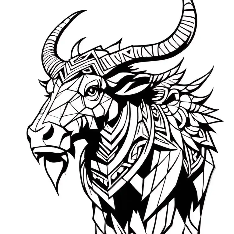 Minotaur As A Totem Pole