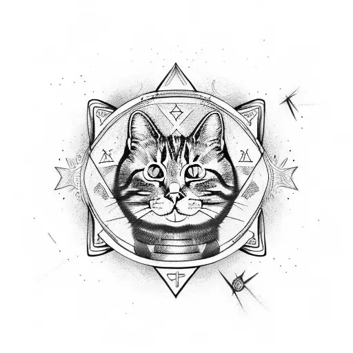 Rebellious Cat With Hebrew Letters But